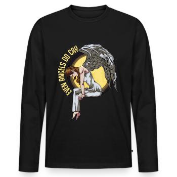 Engel - Männer Premium Bio Langarmshirt - Schwarz - Vorne - Nico (187cm)