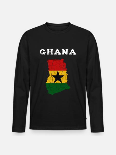 Ghana - Men's Premium Organic Long Sleeve Shirt - black