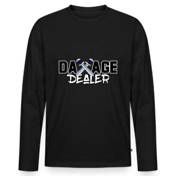 Damage Dealer | MMO Gamer Nerd Raid Loot Geschenk - Männer Premium Bio Langarmshirt - Schwarz - Vorne - Nico (187cm)