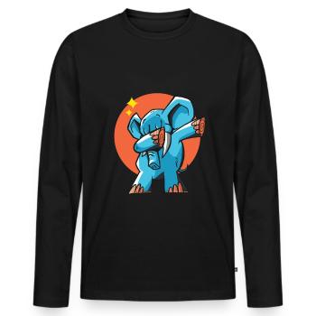Tamponner l'éléphant - T-shirt manches longues Premium bio Homme - noir - Devant - Nico (187cm)