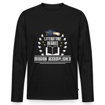 Literature Degree Graduation gift - Men's Premium Organic Long Sleeve Shirt - black - Front - Nico (187cm)