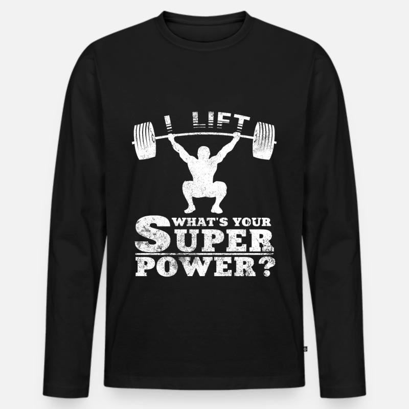 Gewichtheben - Männer Premium Bio Langarmshirt - Schwarz