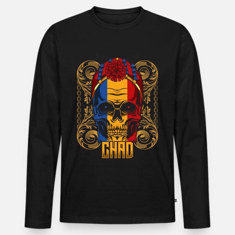 Tschad - Männer Premium Bio Langarmshirt - Schwarz