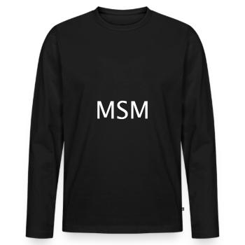 Detoxify MSM methysulfonylmethane sulfur - Men's Premium Organic Long Sleeve Shirt - black - Front - Nico (187cm)