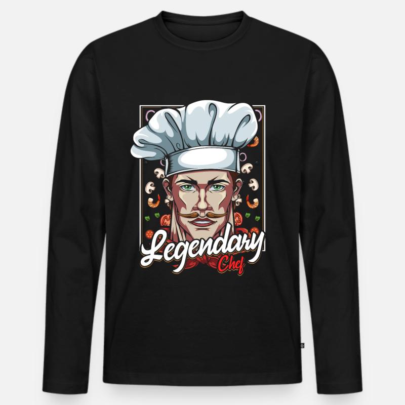 Chefkoch - Männer Premium Bio Langarmshirt - Schwarz