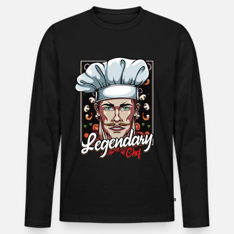 Chefkoch Küchenchef Kochkunst Kochen Geschenkidee - Männer Premium Bio Langarmshirt - Schwarz