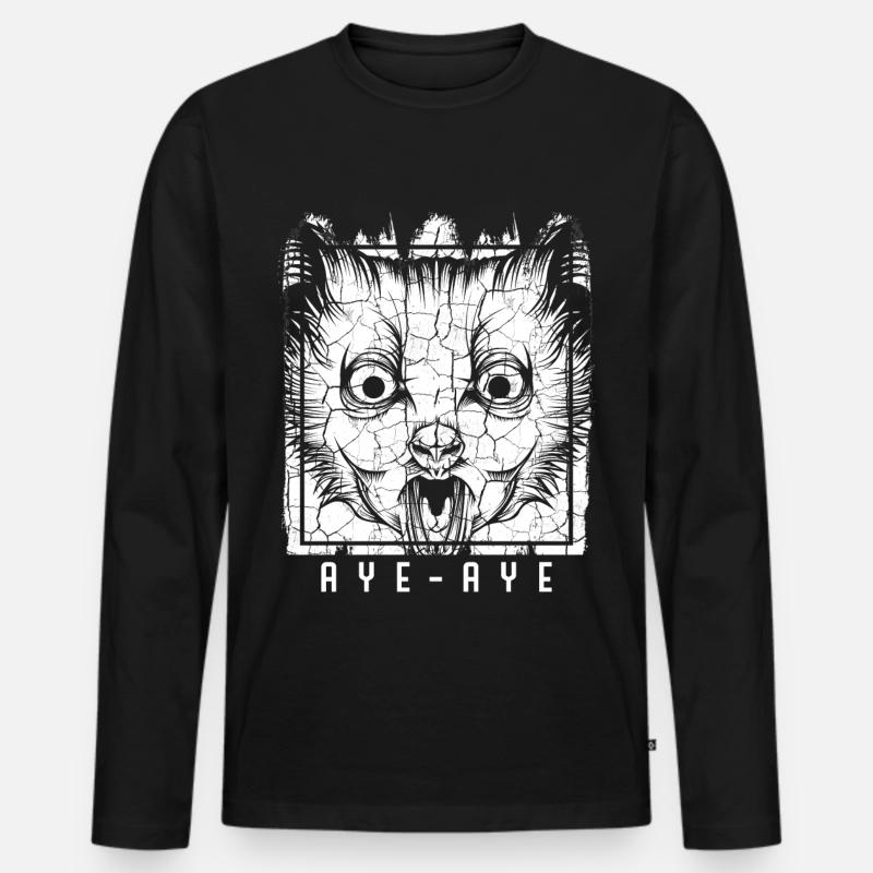 Aye-Aye - Männer Premium Bio Langarmshirt - Schwarz