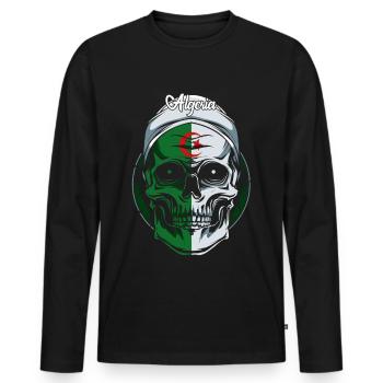 Algeria - Men's Premium Organic Long Sleeve Shirt - black - Front - Nico (187cm)