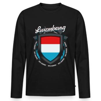 Luxembourg - Men's Premium Organic Long Sleeve Shirt - black - Front - Nico (187cm)