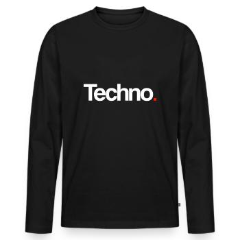 TECHNO | Rave Party Musik DJ Geschenk - Männer Premium Bio Langarmshirt - Schwarz - Vorne - Nico (187cm)