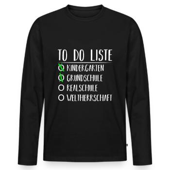 Realschule | Start of school Funny gift - Men's Premium Organic Long Sleeve Shirt - black - Front - Nico (187cm)
