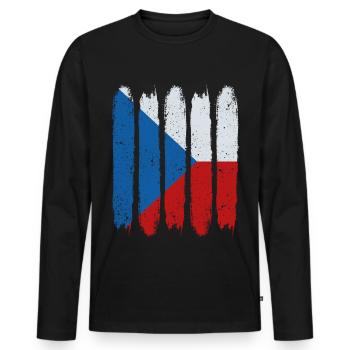 Tschechische Republik - Männer Premium Bio Langarmshirt - Schwarz - Vorne - Nico (187cm)