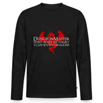 Maître de donjon | Cadeau de jeu de table RPG sur table - T-shirt manches longues Premium bio Homme - noir - Devant - Nico (187cm)