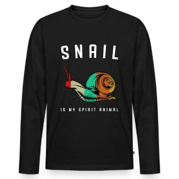 slug - Men's Premium Organic Long Sleeve Shirt - black - Front - Nico (187cm)