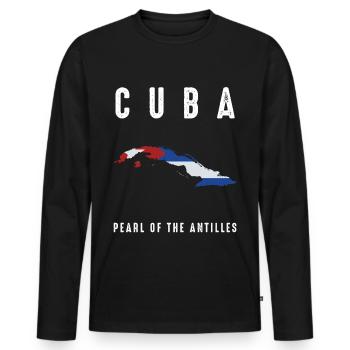 Cuba - Men's Premium Organic Long Sleeve Shirt - black - Front - Nico (187cm)