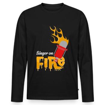 Singer - Men's Premium Organic Long Sleeve Shirt - black - Front - Nico (187cm)