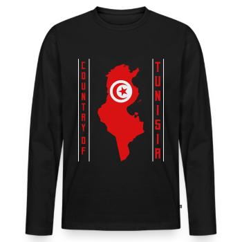 Tunisia - Men's Premium Organic Long Sleeve Shirt - black - Front - Nico (187cm)