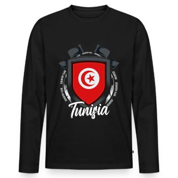 Tunisia - Men's Premium Organic Long Sleeve Shirt - black - Front - Nico (187cm)