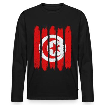 Tunisia - Men's Premium Organic Long Sleeve Shirt - black - Front - Nico (187cm)
