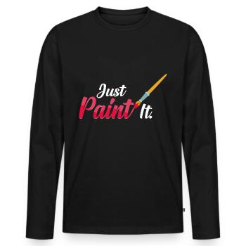 painting - Men's Premium Organic Long Sleeve Shirt - black - Front - Nico (187cm)