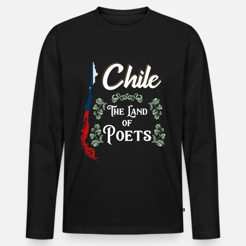 Chile - Männer Premium Bio Langarmshirt - Schwarz