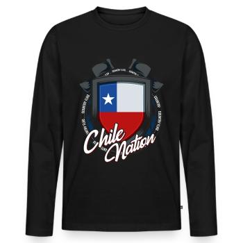 Chili - T-shirt manches longues Premium bio Homme - noir - Devant - Nico (187cm)