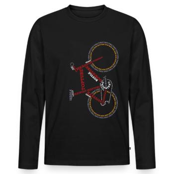 Fahrrad - Männer Premium Bio Langarmshirt - Schwarz - Vorne - Nico (187cm)