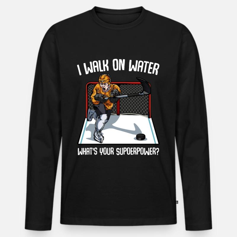 Eishockey - Männer Premium Bio Langarmshirt - Schwarz