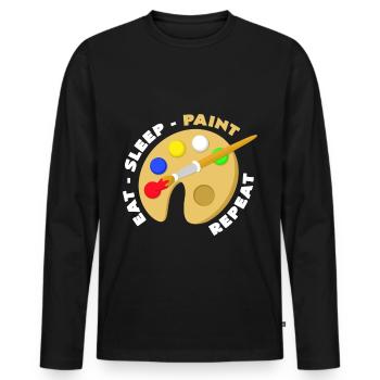 To paint - Men's Premium Organic Long Sleeve Shirt - black - Front - Nico (187cm)