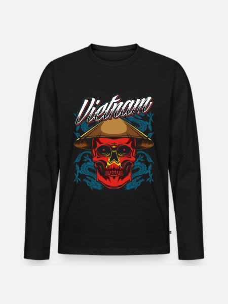Vietnam - Men's Premium Organic Long Sleeve Shirt - black