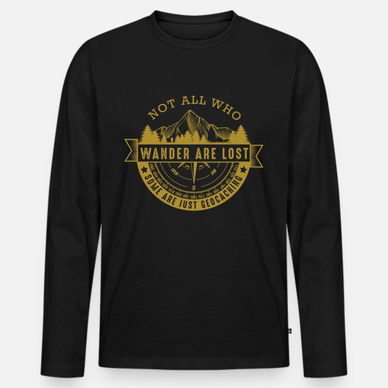 Geocaching - Männer Premium Bio Langarmshirt - Schwarz