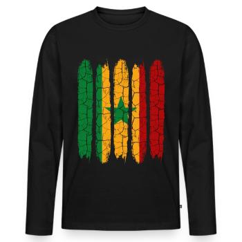 République du Sénégal Cool Flag Modern Dakar Gift - T-shirt manches longues Premium bio Homme - noir - Devant - Nico (187cm)