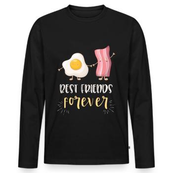 Niedliches Geschenk der Ei-Speck-besten Freunde BFF - Männer Premium Bio Langarmshirt - Schwarz - Vorne - Nico (187cm)