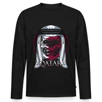 Qatar - Men's Premium Organic Long Sleeve Shirt - black - Front - Nico (187cm)