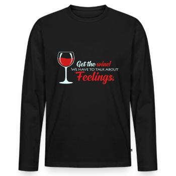 Wein - Männer Premium Bio Langarmshirt - Schwarz - Vorne - Nico (187cm)