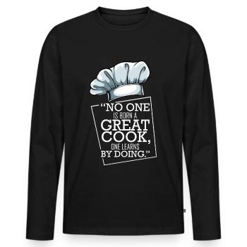 Chefkoch - Männer Premium Bio Langarmshirt - Schwarz - Vorne - Nico (187cm)