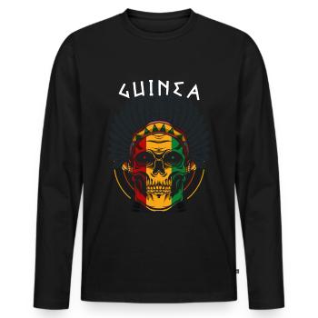 Guinea - Men's Premium Organic Long Sleeve Shirt - black - Front - Nico (187cm)
