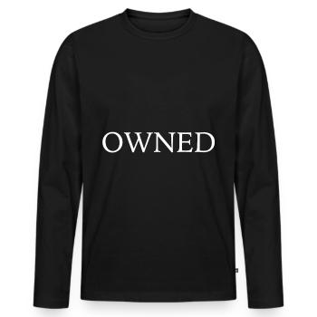 Propriétaire BDSM Soumise serviteur esclave esclave soumis - T-shirt manches longues Premium bio Homme - noir - Devant - Nico (187cm)
