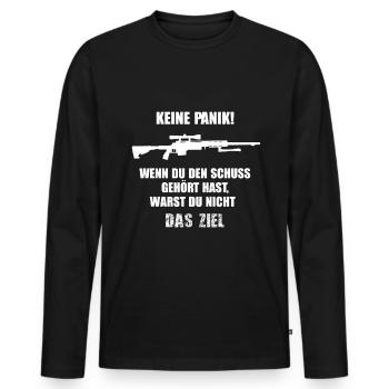 Lustige Sprüche Scharfschützen Sniper Soldat Witz - Männer Premium Bio Langarmshirt - Schwarz - Vorne - Nico (187cm)