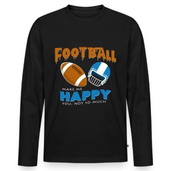 Football américain - T-shirt manches longues Premium bio Homme - noir - Devant - Nico (187cm)