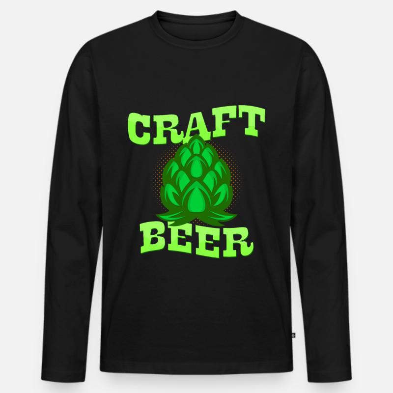 Craft Beer - Männer Premium Bio Langarmshirt - Schwarz