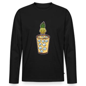 Cocktail Pina Colada Ananas Diving Verre Plongée - T-shirt manches longues Premium bio Homme - noir - Devant - Nico (187cm)