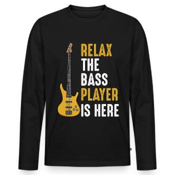 Gitarren Bassist Lustige Sprüche Cool Geschenkidee - Männer Premium Bio Langarmshirt - Schwarz - Vorne - Nico (187cm)