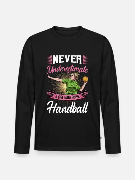 Déclaration de handballwoman - T-shirt manches longues Premium bio Homme - noir