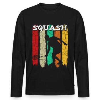 squash - T-shirt manches longues Premium bio Homme - noir - Devant - Nico (187cm)