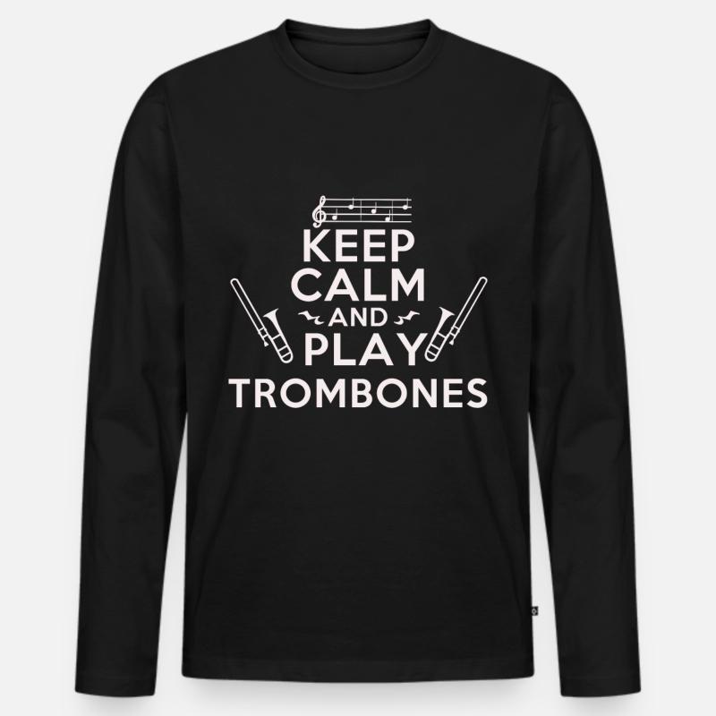Posaunen - Männer Premium Bio Langarmshirt - Schwarz