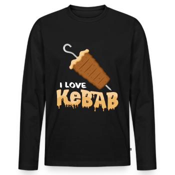 kebab - T-shirt manches longues Premium bio Homme - noir - Devant - Nico (187cm)