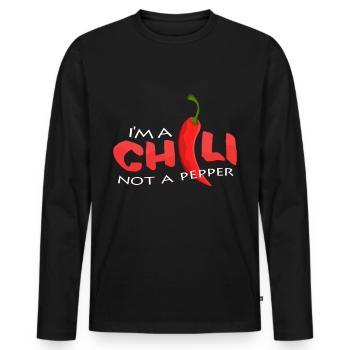 chili - T-shirt manches longues Premium bio Homme - noir - Devant - Nico (187cm)