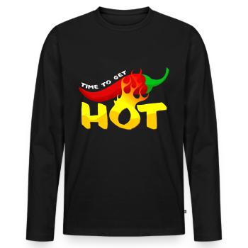 chili - T-shirt manches longues Premium bio Homme - noir - Devant - Nico (187cm)