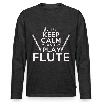 Flûtes - T-shirt manches longues Premium bio Homme - anthracite chiné - Devant - Nico (187cm)